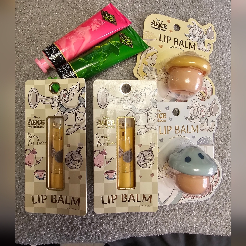 Disney Princess & Novelty Mushroom Lip Balm Bundle And 2 Wicked Hand Cream